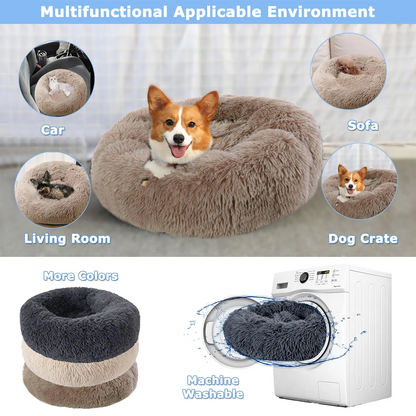 40-90cm Round Pet Bed for Large Dog Bed Super Soft Cat Bed Long Plush Dog House