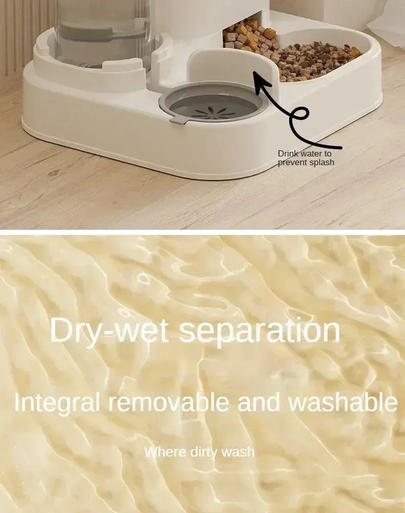 Automatic Feeder Pet Food Storage Dispenser Container With Water Fountain