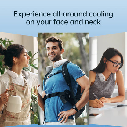JISULIFE Portable Neck Fan,5000mAh Battery, Necksupport, 5 Speeds Gears Adjustment
