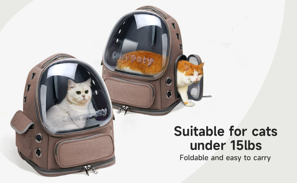 Transparent Folding Pet Carrier Backpack Travel Tote Cat Carrier Bag Outdoor