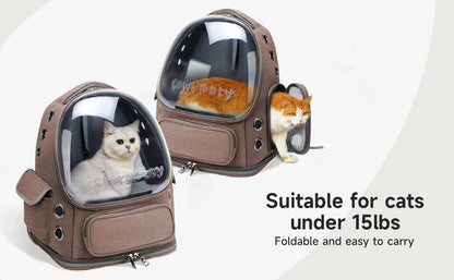 Transparent Folding Pet Carrier Backpack Travel Tote Cat Carrier Bag Outdoor