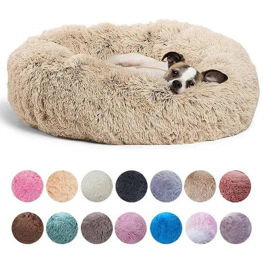 40-90cm Round Pet Bed for Large Dog Bed Super Soft Cat Bed Long Plush Dog House