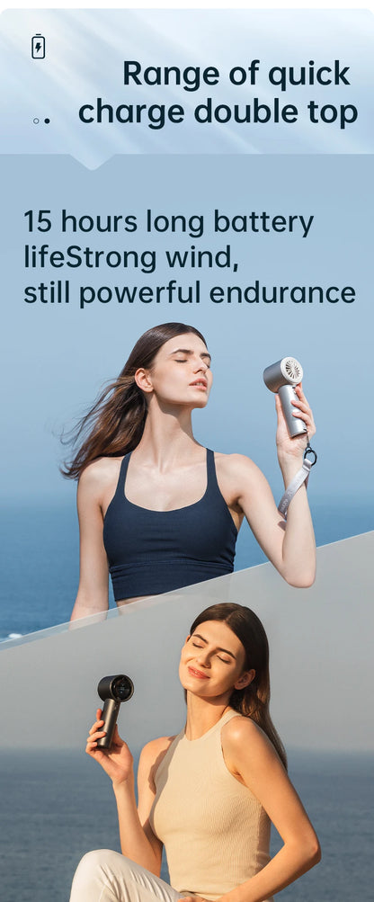 JISULIFE™ Mini Portable Fan – 100 Wind Speeds, LED Display & 5000mAh Power for Ultimate Outdoor Cooling for USA