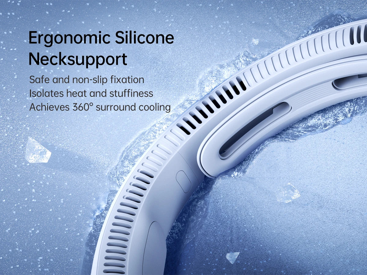 JISULIFE Portable Neck Fan,5000mAh Battery, Necksupport, 5 Speeds Gears Adjustment