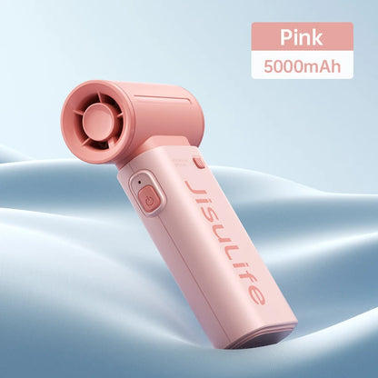 JISULIFE Jet Fan – Your Pocket-Sized Cooling Beast with LED Screen,5 Speeds & 5000mAh