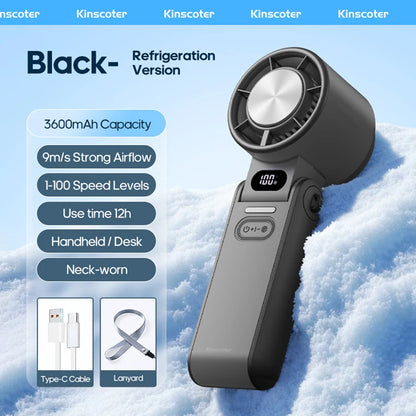 Portable High Speed Cooling Handheld Fan 3600mAh Rechargeable Foldable Fan