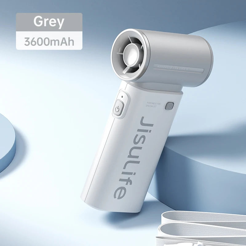 JISULIFE Jet Fan – Your Pocket-Sized Cooling Beast with LED Screen,5 Speeds & 5000mAh
