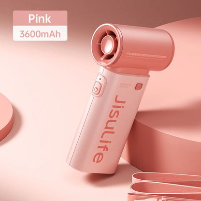 JISULIFE Jet Fan – Your Pocket-Sized Cooling Beast with LED Screen,5 Speeds & 5000mAh