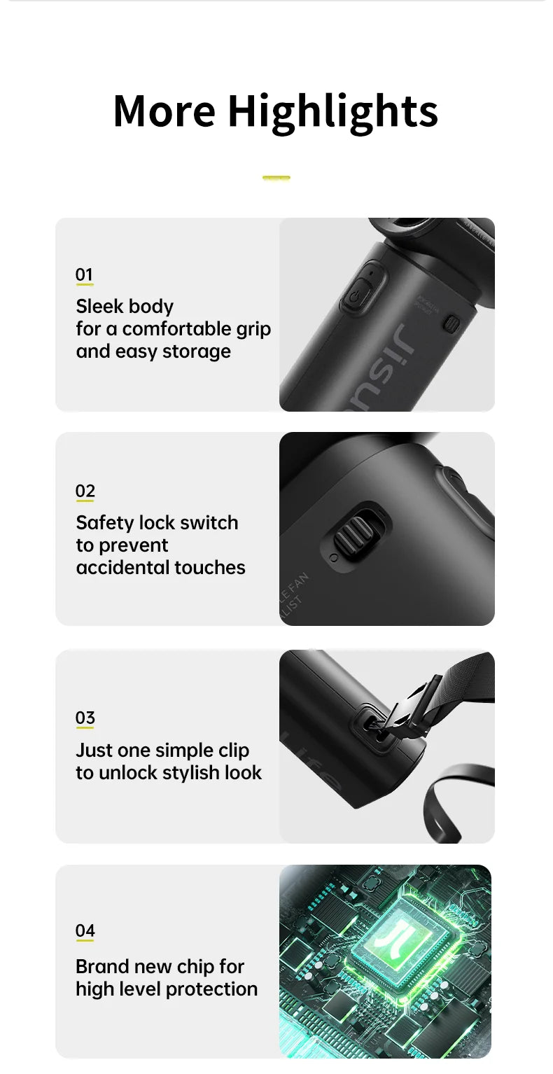 JISULIFE Jet Fan – Your Pocket-Sized Cooling Beast with LED Screen,5 Speeds & 5000mAh