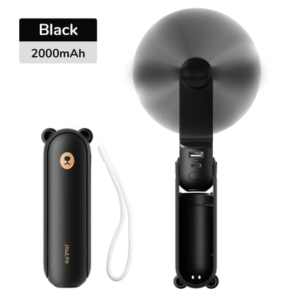 JISULIFE Portable Fan Mini Handheld Fan USB 4500mAh,Small 3 in1 Pocket Fan with Power Bank Flashlight Feature