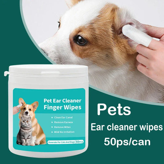50 PCS Pet Cleaning Products  Ear Cleaning Wipes  Ear Care Fingertips