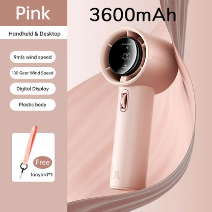 JISULIFE™ Mini Portable Fan – 100 Wind Speeds, LED Display & 5000mAh Power for Ultimate Outdoor Cooling for USA