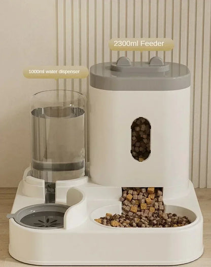 Automatic Feeder Pet Food Storage Dispenser Container With Water Fountain
