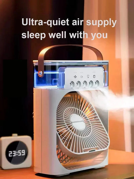 New 3 In 1 Fan AIr Conditioner Household Air Cooler LED Night Light Portable Humidifier Air Adjustment Fan Office Home Fan