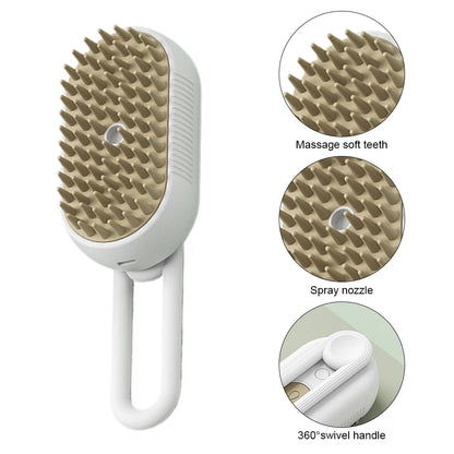 Cat & Dog Steamy Brush 3 in 1 Electric Spray Rechargeable Massage Comb