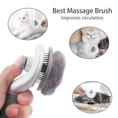 Pet Dog Brush Cat Comb Self Cleaning Pet Hair Remover Brush For Dogs Cats