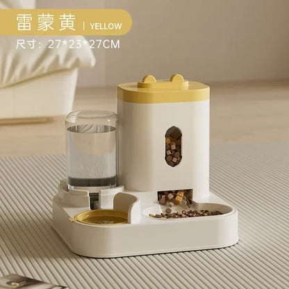 Automatic Feeder Pet Food Storage Dispenser Container With Water Fountain