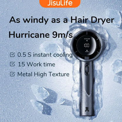 JISULIFE™ Mini Portable Fan – 100 Wind Speeds, LED Display & 5000mAh Power for Ultimate Outdoor Cooling for USA