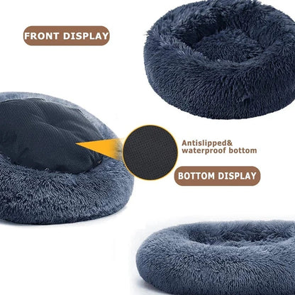 40-90cm Round Pet Bed for Large Dog Bed Super Soft Cat Bed Long Plush Dog House