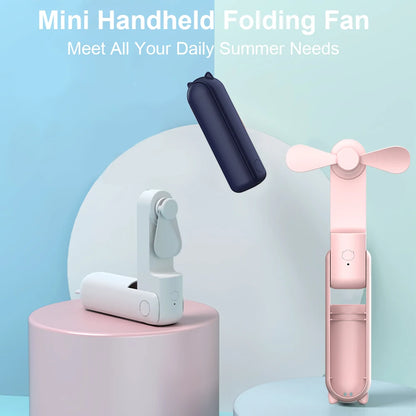 Portable Fan 2000mAh USB Rechargeable 3 Speed Mini Handheld Foldable Fan