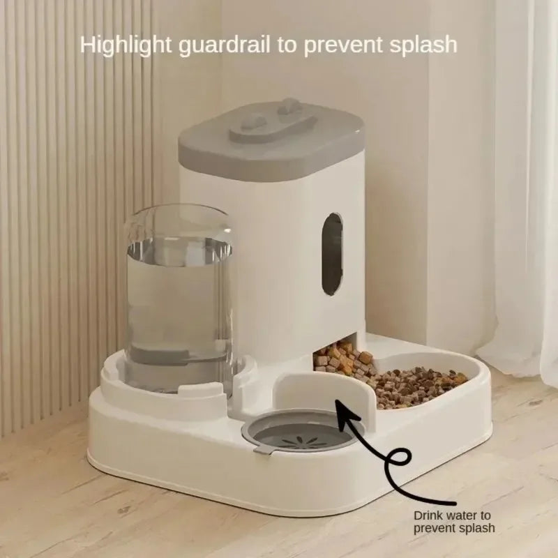 Automatic Feeder Pet Food Storage Dispenser Container With Water Fountain