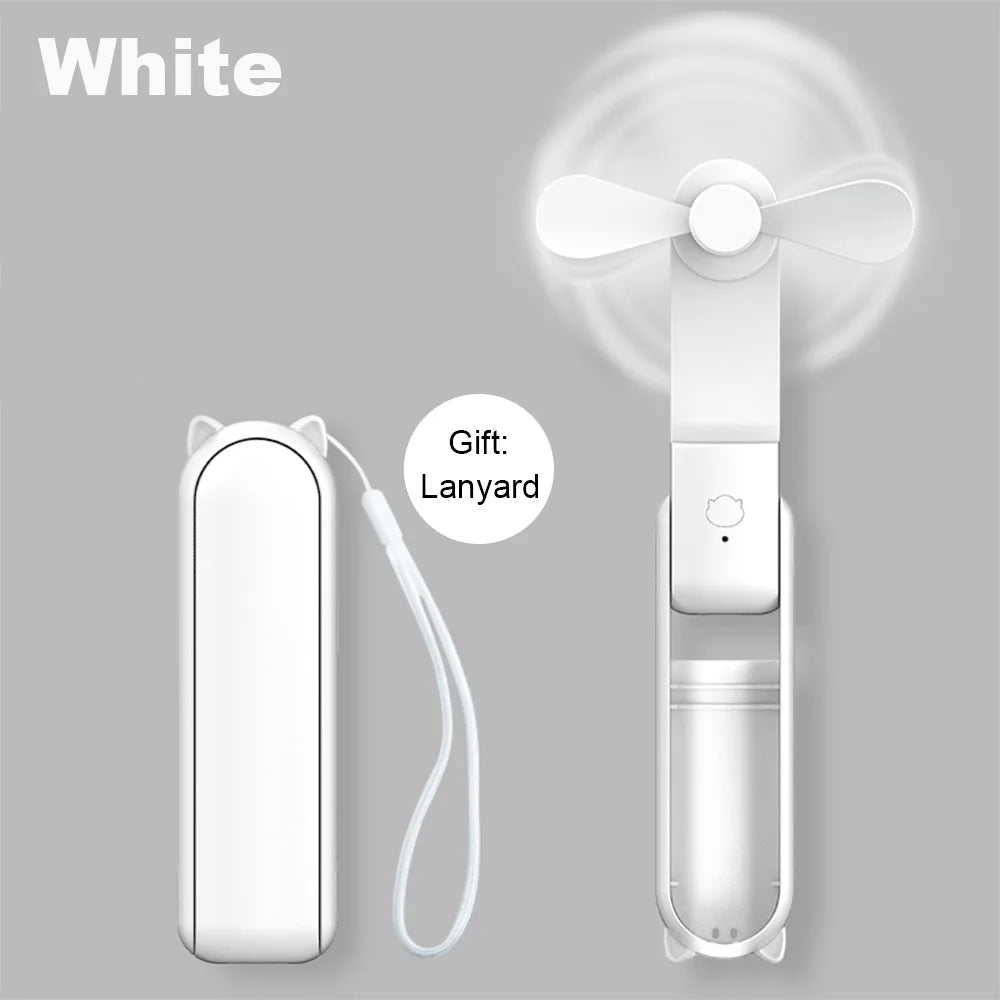 Portable Fan 2000mAh USB Rechargeable 3 Speed Mini Handheld Foldable Fan