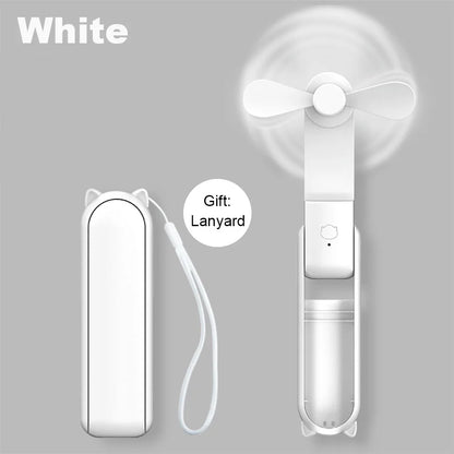 Portable Fan 2000mAh USB Rechargeable 3 Speed Mini Handheld Foldable Fan