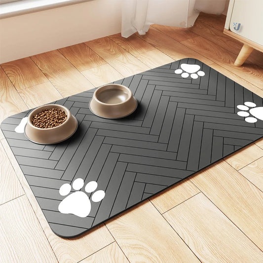 Pet Feeding Pet Placemat for Food and Water Bowl with Waterproof Rubber Backing