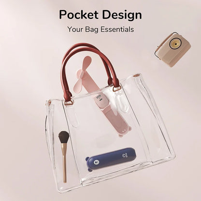 JISULIFE Portable Fan Mini Handheld Fan USB 4500mAh,Small 3 in1 Pocket Fan with Power Bank Flashlight Feature