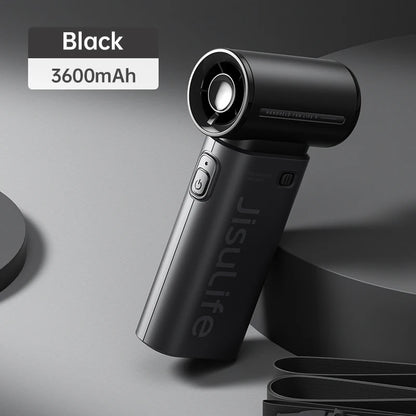 JISULIFE Jet Fan – Your Pocket-Sized Cooling Beast with LED Screen,5 Speeds & 5000mAh