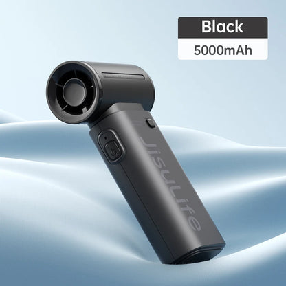 JISULIFE Jet Fan – Your Pocket-Sized Cooling Beast with LED Screen,5 Speeds & 5000mAh