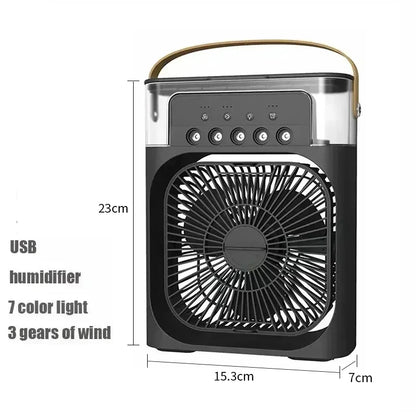 New 3 In 1 Fan AIr Conditioner Household Air Cooler LED Night Light Portable Humidifier Air Adjustment Fan Office Home Fan