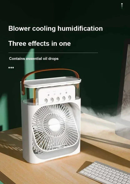 New 3 In 1 Fan AIr Conditioner Household Air Cooler LED Night Light Portable Humidifier Air Adjustment Fan Office Home Fan