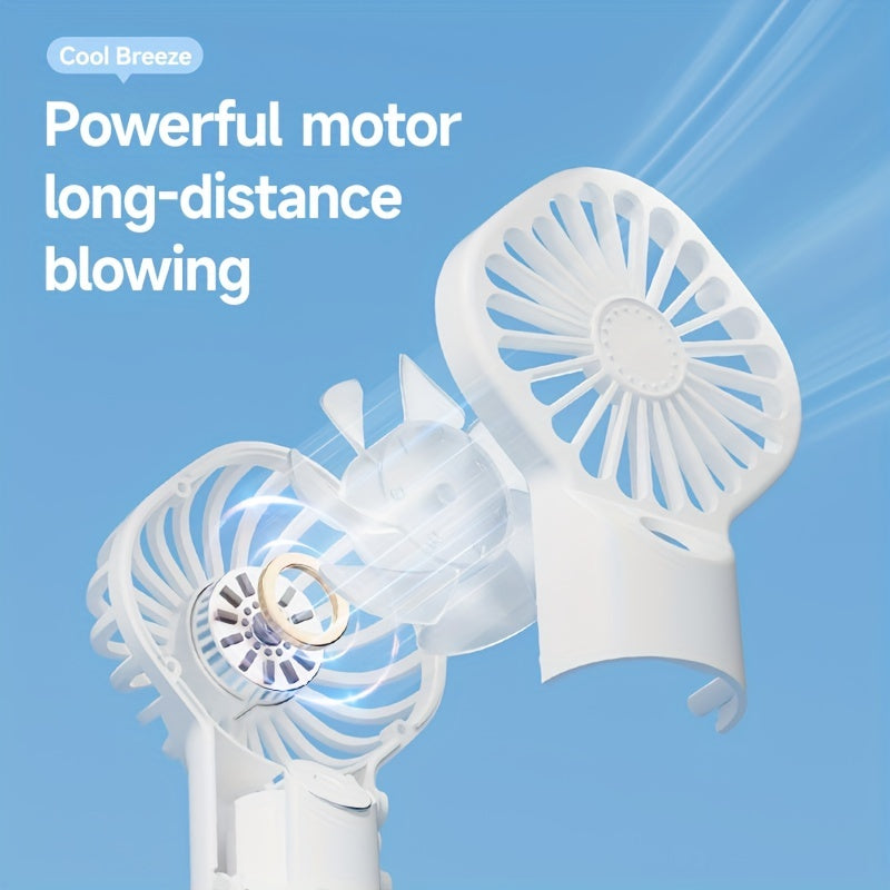 Rapid Cooling Rechargeable Handheld Misting Fan Steamer - Mini Portable Battery Operated Fan