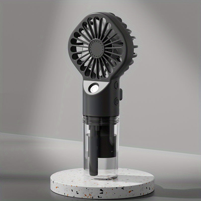 Rapid Cooling Rechargeable Handheld Misting Fan Steamer - Mini Portable Battery Operated Fan